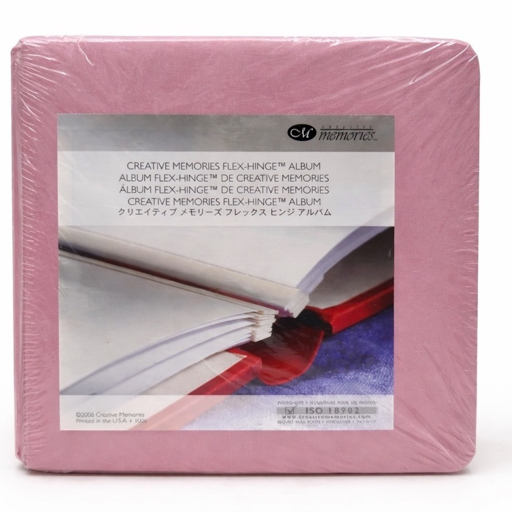 Creative Memories Flex-Hinge Album Scrapbook Pink Bookcloth Size 7x7 Vintage NEW
